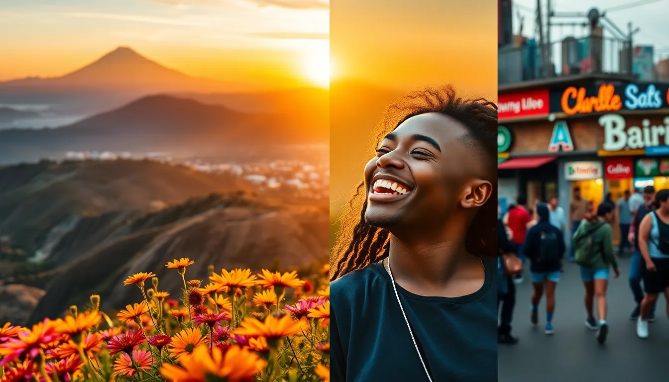 collage of nature, portrait, and street photography genres.